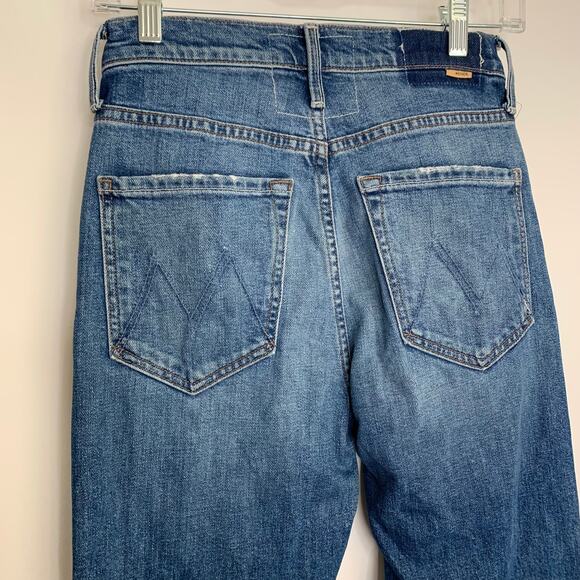 Mother High Waisted Rider Skimp Straight Leg Jeans In Cowboys Don’t Cry Size 26 - Picture 10 of 16